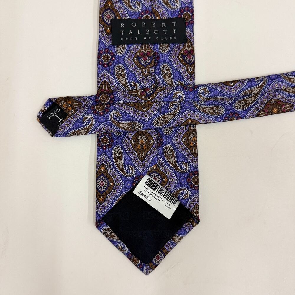 Robert Talbott Best of Class Purple Brown Paisley 100% Silk Tie Men's Classic US